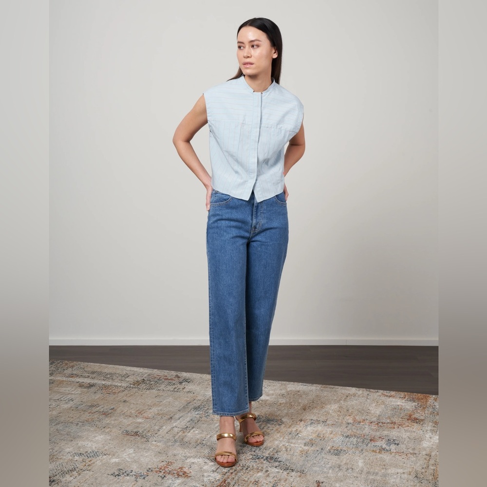 SLVRLAKE 24 London Crop Blue Straight Leg Jeans